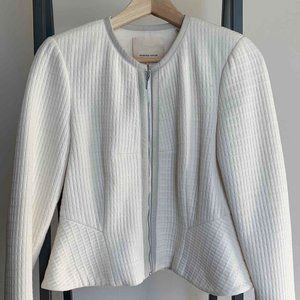 Blazer, cotton with leather detailing